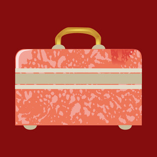 粉色花纹手提行李箱