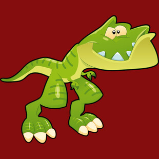 卡通绿色小恐龙形象