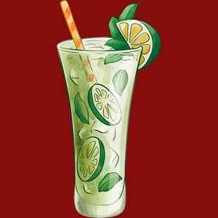 清爽青柠薄荷冰饮
