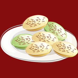 美味双色饼干摆于盘中