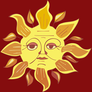 复古太阳神图案设计