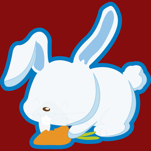 可爱白兔啃胡萝卜