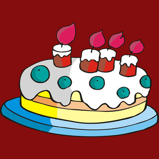 卡通生日蛋糕插画