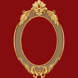 金色雕花椭圆复古画框