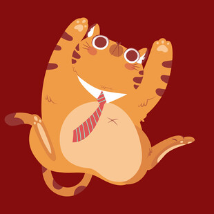 跳跃的卡通小老虎
