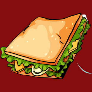 美味卡通三明治插画