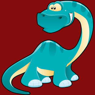 可爱蓝色卡通恐龙形象