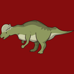 卡通绿色恐龙形象展示