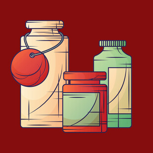 多彩瓶罐插画