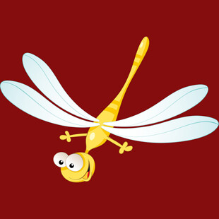 黄色卡通蜻蜓形象