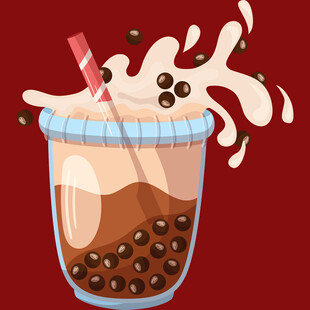 美味珍珠奶茶甜蜜迸发