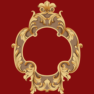 金色复古雕花装饰框架