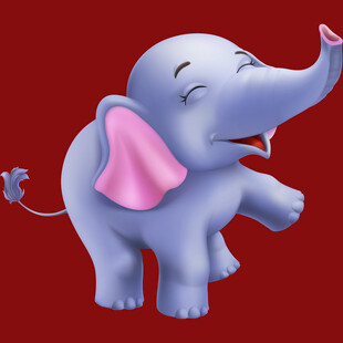 可爱小象欢乐起舞