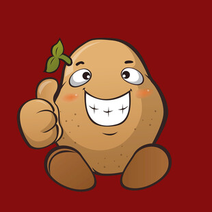 可爱土豆卡通形象竖大拇指