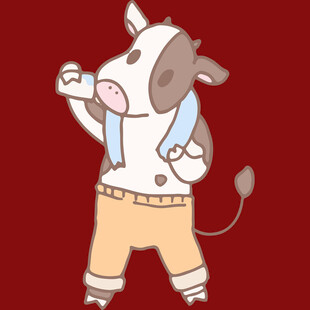 卡通小牛形象活力满满