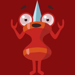 红色卡通怪物形象