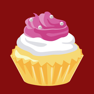 粉色奶油纸杯蛋糕