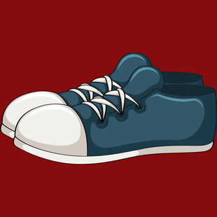 蓝色系带休闲运动鞋