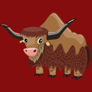 可爱牦牛卡通形象