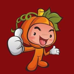 可爱南瓜卡通形象竖大拇指