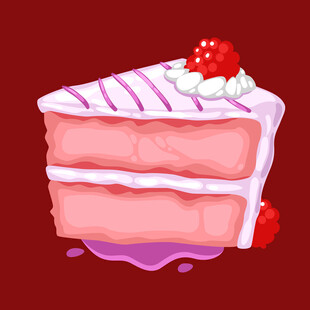 草莓奶油双层蛋糕插画
