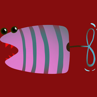 条纹卡通鱼造型钓鱼诱饵