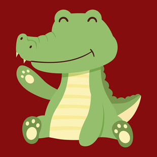 可爱卡通小鳄鱼形象