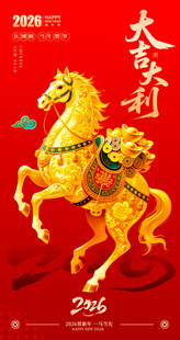 金骏马贺岁迎2026新春红包