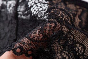 黑色蕾丝面料细节展示