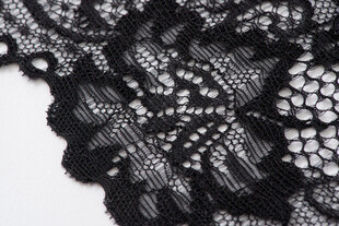 黑色精致蕾丝面料细节
