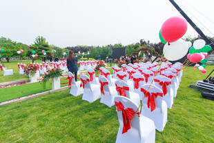 户外草坪婚礼布置场景