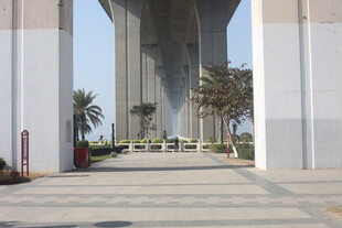 湛江桥下开阔道路景观