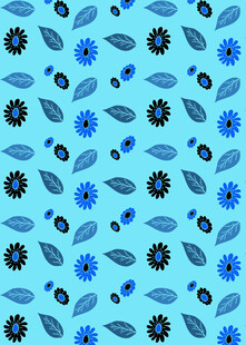 蓝色花卉图案背景