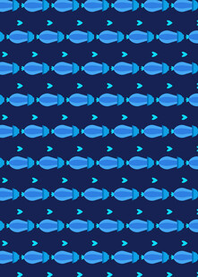 蓝色鱼群图案背景纹理