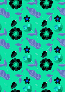 绿色花卉图案背景纹理
