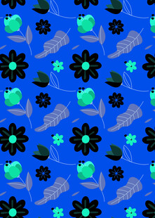 蓝色花卉图案背景纹理