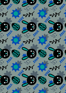 卡通机器人图案背景纹理