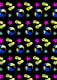 多彩海洋元素无缝图案