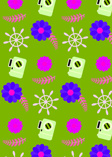 多彩骷髅雪花图案背景