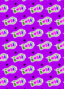 紫色背景的多彩眼镜图案