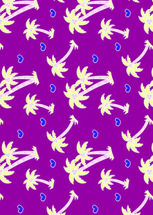 紫色背景热带植物图案