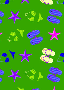 绿色背景的海洋元素图案
