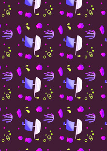 紫色花卉图案无缝背景