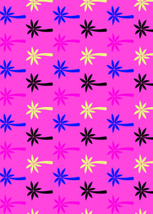 粉色背景多彩星形图案