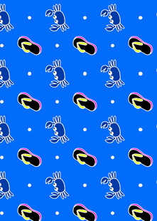 蓝色背景的可爱卡通图案