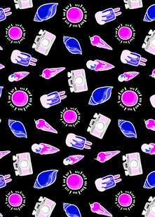 多彩美甲图案无缝背景图