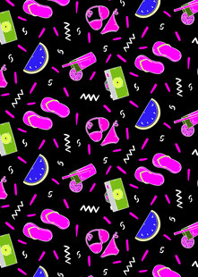 多彩奇幻饮品水果图案背景