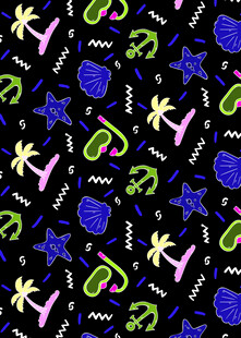 多彩热带风图案背景