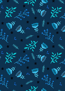 蓝色植物花卉图案背景