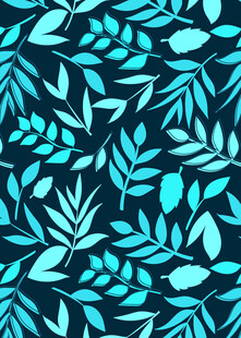 蓝叶图案无缝背景纹理